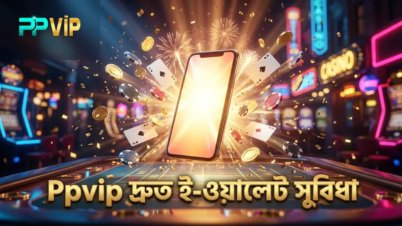 Ppvip দ্রুত ই-ওয়ালেট পেমেন্ট সুবিধা প্রদান করে।